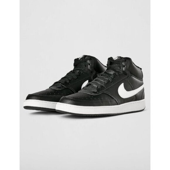 ⚡Nike Men's Black/White/Black Court Vision Mid Next Nature Fashion Sneakers - Picture 6 of 7